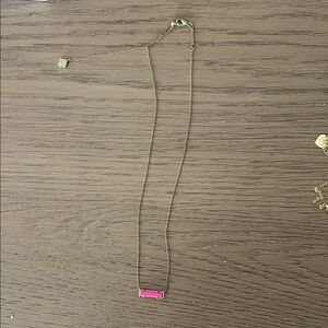 Kendra Scott Gold Necklace with Pink Bar